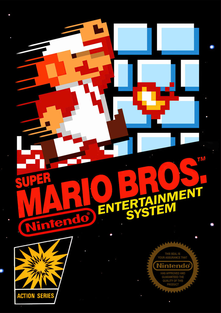 Premium Retro SNES Super Mario bros A2 Size Posters