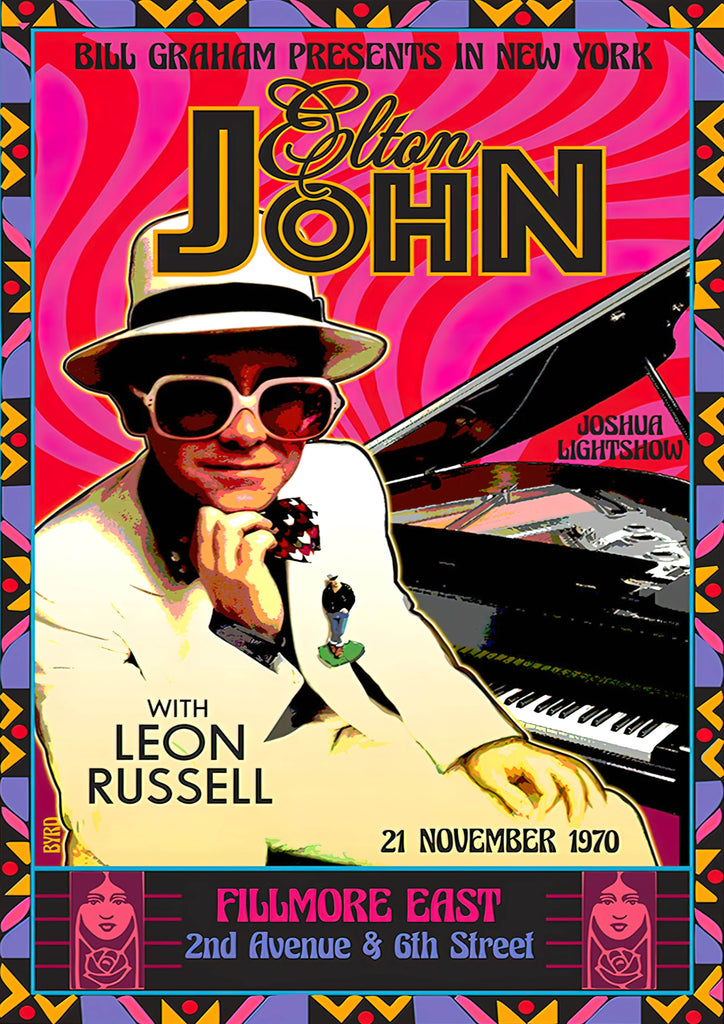 Premium Elton John Vintage Gig A4 Size Posters