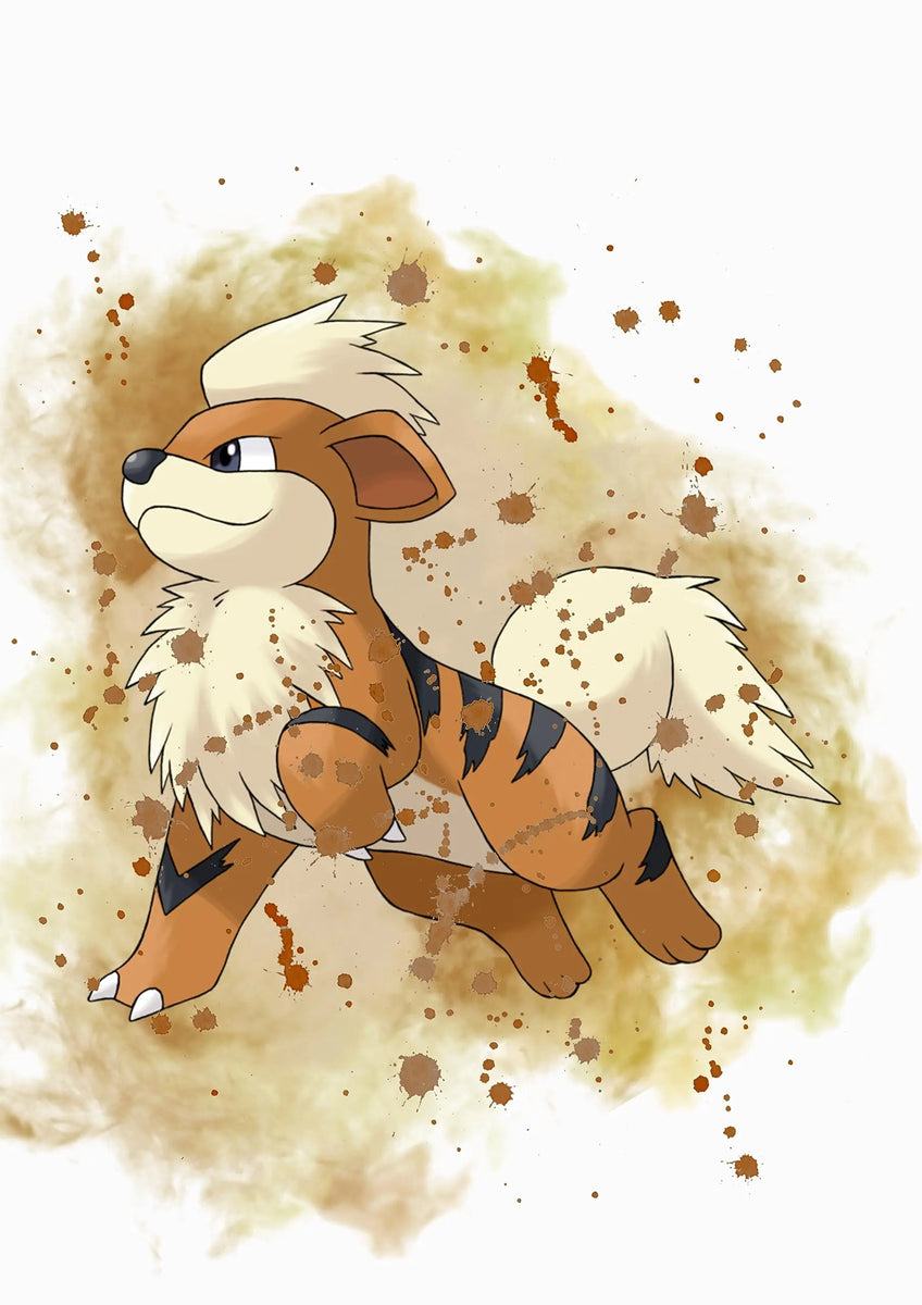 High Quality Pokemon Watercolour growlithe A2 Size Poster – Pixie Posters
