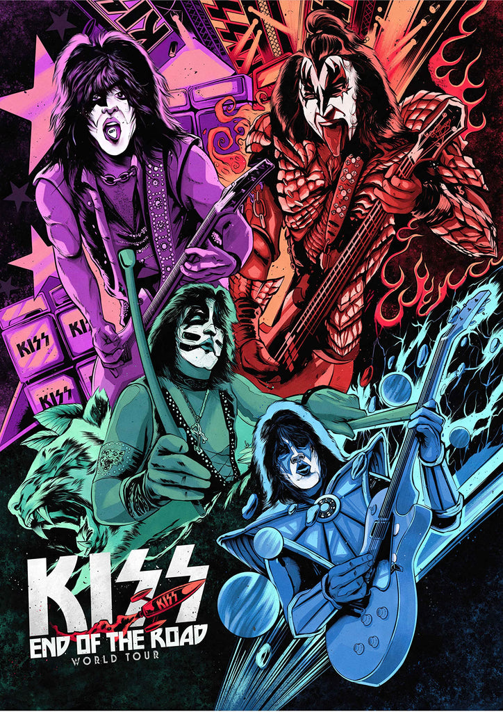 Premium Kiss 4 Vintage Gig A2 Size Posters