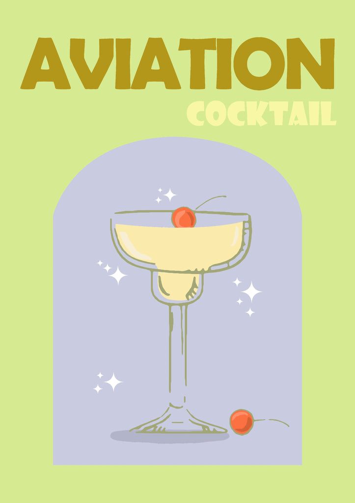 Premium Retro Cocktail Wall Art Aviation A4 Size Posters