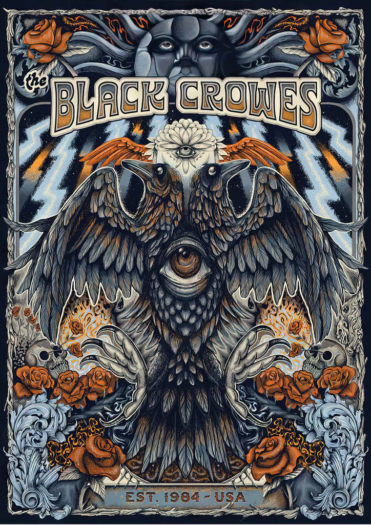 Premium Black Crowes 3 Vintage Gig A4 Size Posters