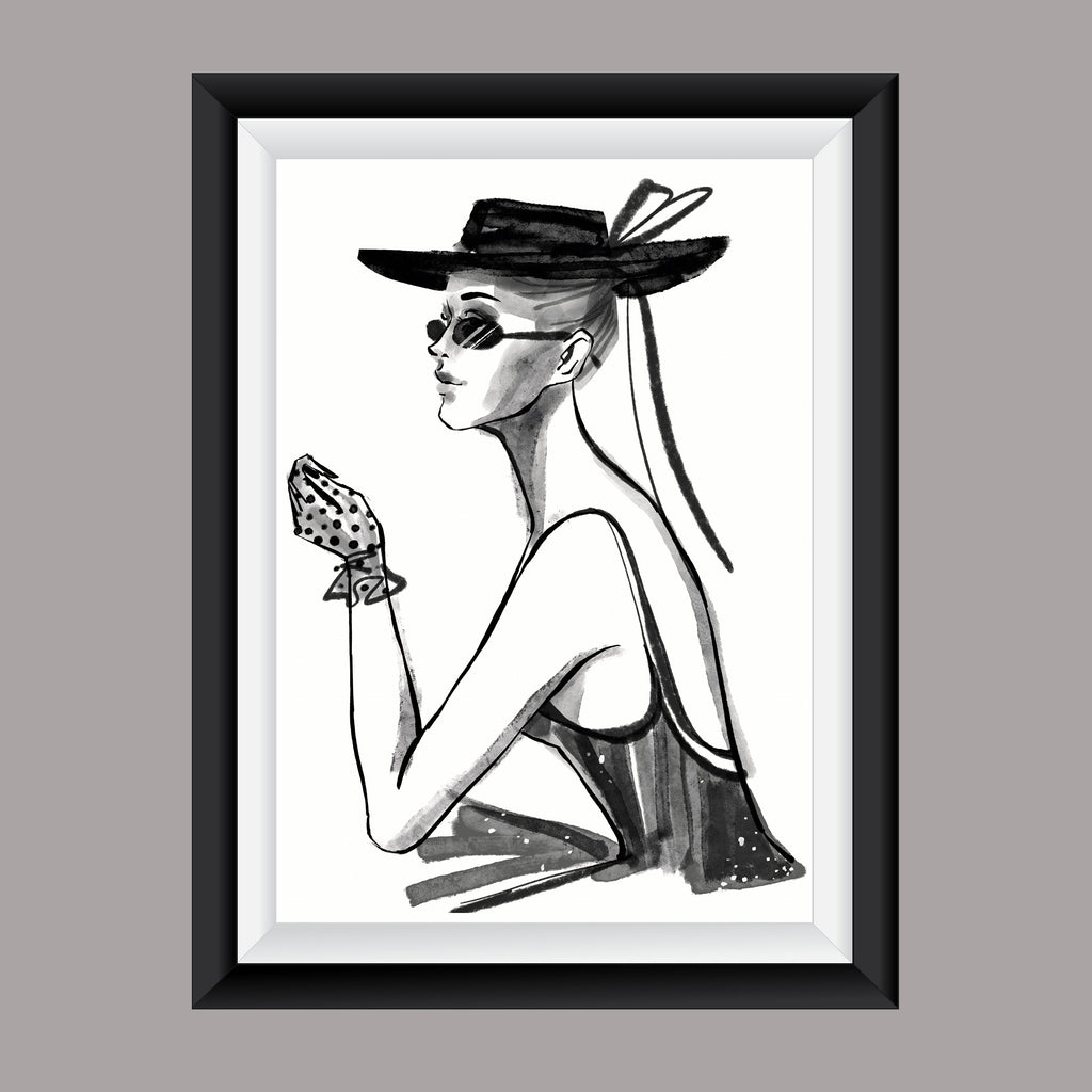 Premium Fashion Wall Art Black and white lady 2 A4 Size Posters