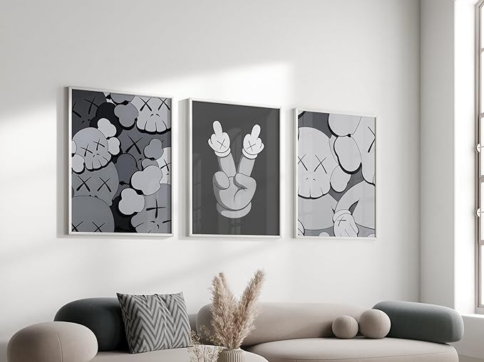 Premium Hypebeast Wall Art Grey Set Of 3 Wall Art A3 Size Posters