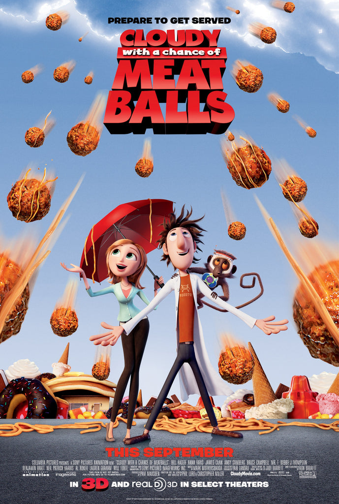 Premium Cloudy With A Chance Of Meatballs A2 Size Movie Poster