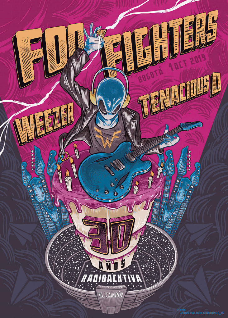 Premium Foo Fighters 3 Vintage Gig A2 Size Posters