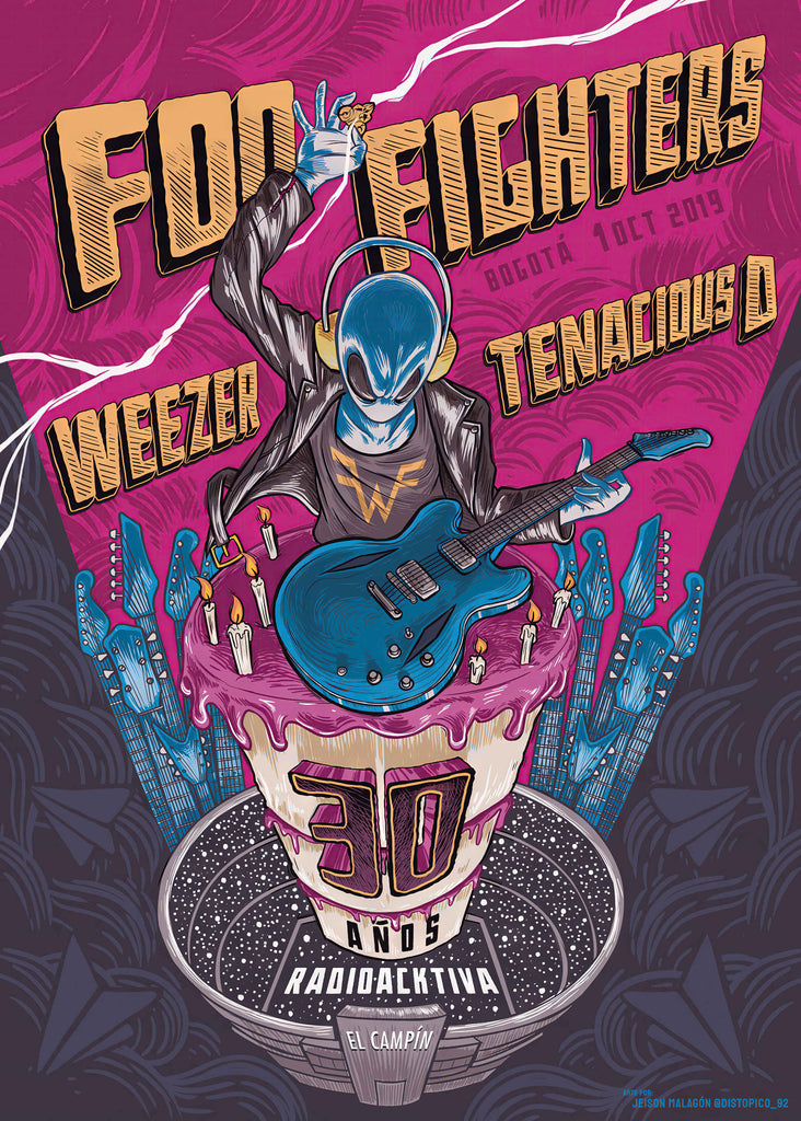 Premium Foo Fighters 3 Vintage Gig A4 Size Posters