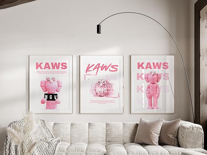 Premium Hypebeast Pink Set Of 3 Wall Art A3 Size Posters