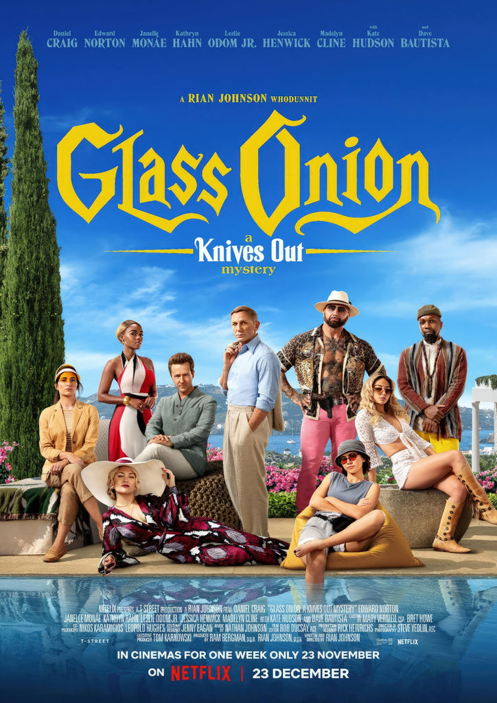 Premium Glass Onion: A Knives Out Mystery A2 Size Movie Poster