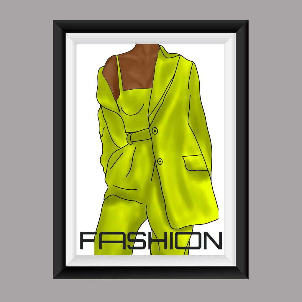 Premium Fashion Wall Art Green high fashion A2 Size Posters