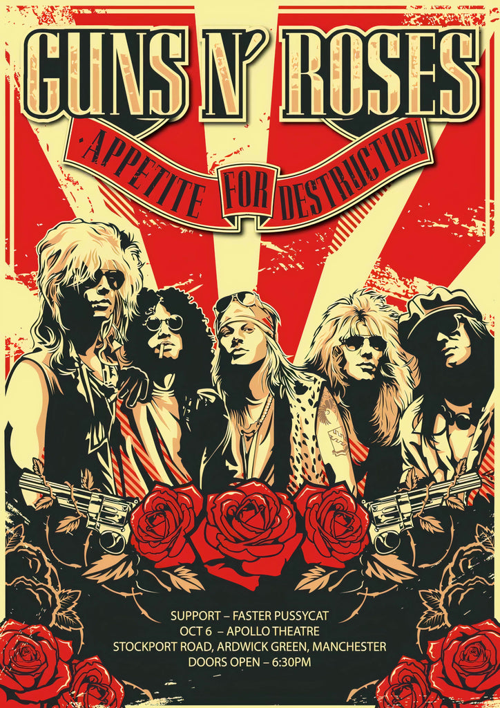 guns n roses 2 Vintage Gig A3 Size Posters-Pixie Posters