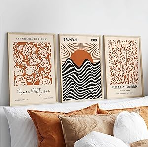 Premium Matisse William Morris Wall Art Orange Set A3 Size Posters