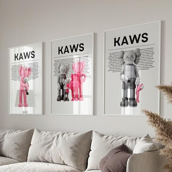 Premium Hypebeast Wall Art Grey And Pink Set Of 3 A2 Size Posters