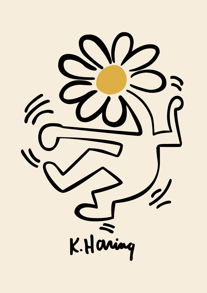 Premium Keith Haring Flowers A4 Size Posters