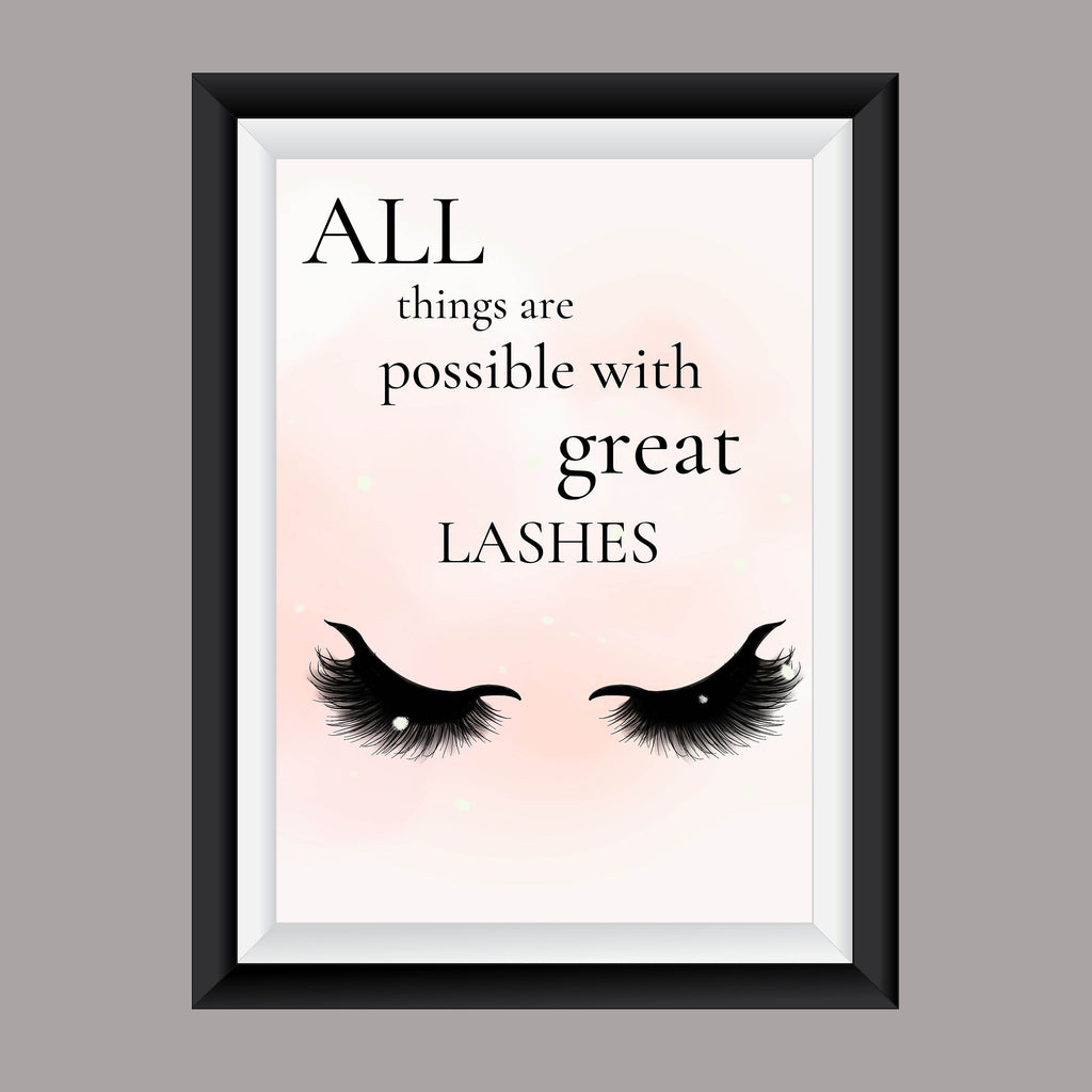 Premium Fashion Wall Art Lashes pink A4 Size Posters