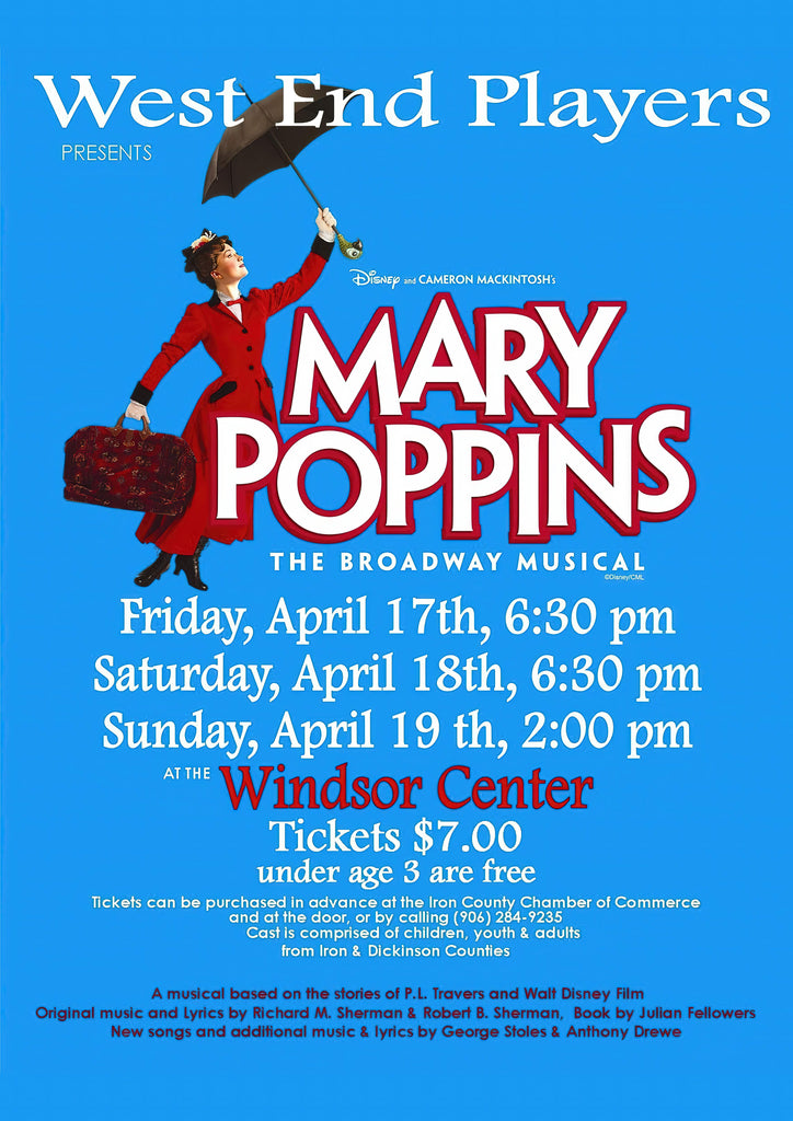 Premium Musical Theatre Mary Poppins A4 Size Posters