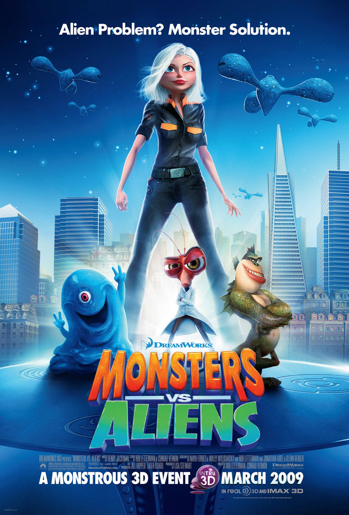 Premium Monsters vs aliens A2 Size Movie Poster
