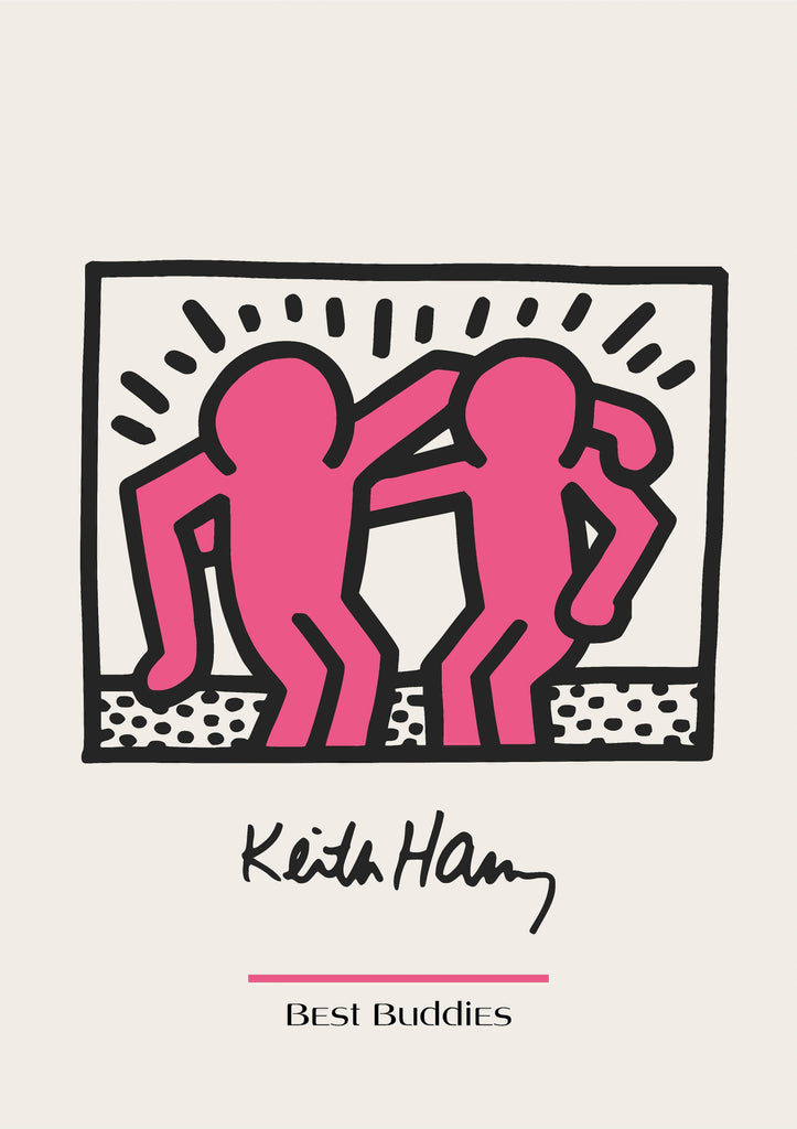 Premium Pink Keith Haring Wall Art Design 6 A4 Size Posters