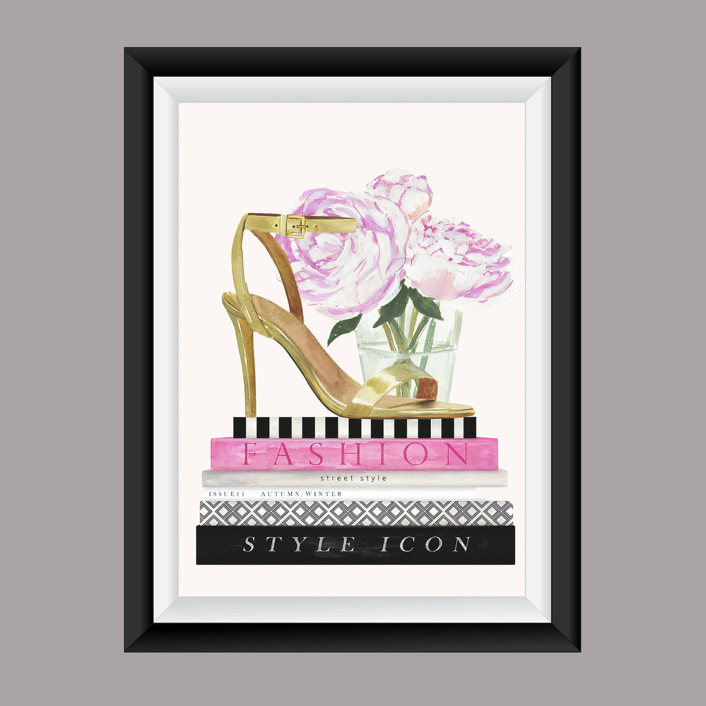 Premium Fashion Wall Art Shoes and books A2 Size Posters
