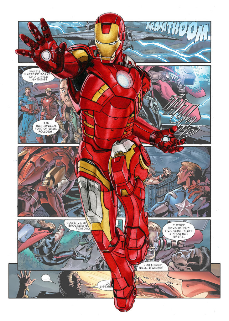 Premium Superhero Comic Style Iron Man A3 Size Posters