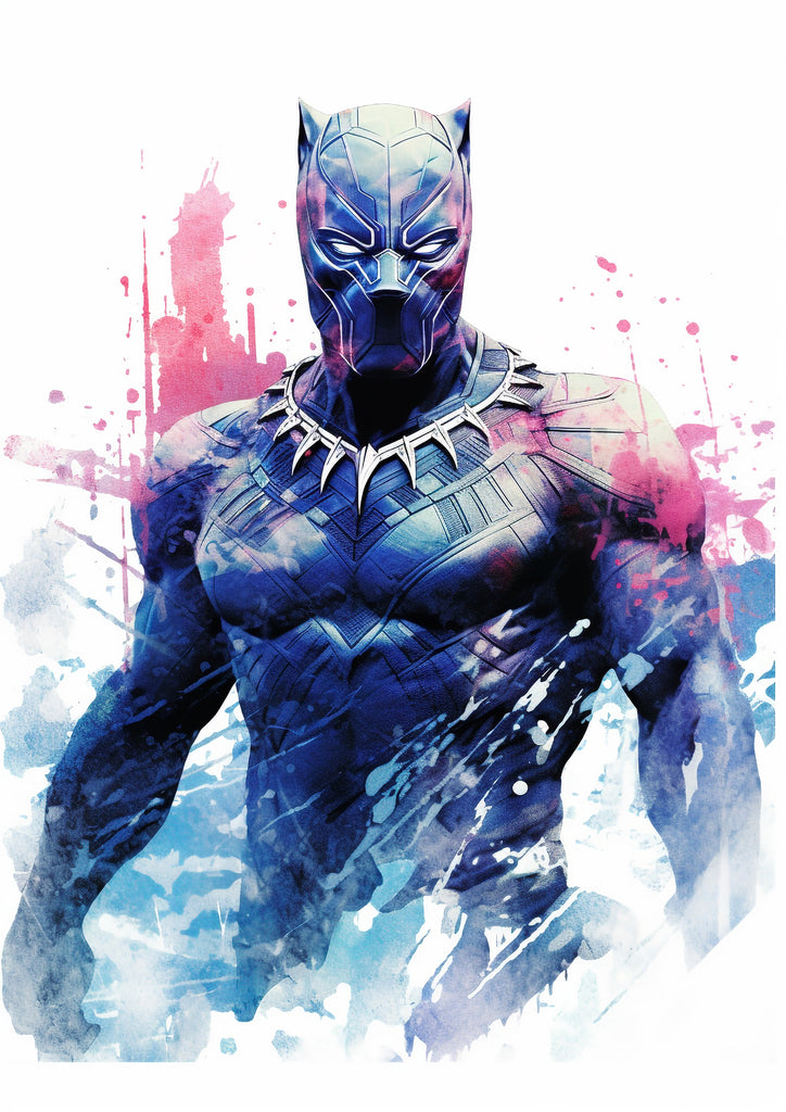 Premium Marvel Watercolor Black Panther A2 Size Posters