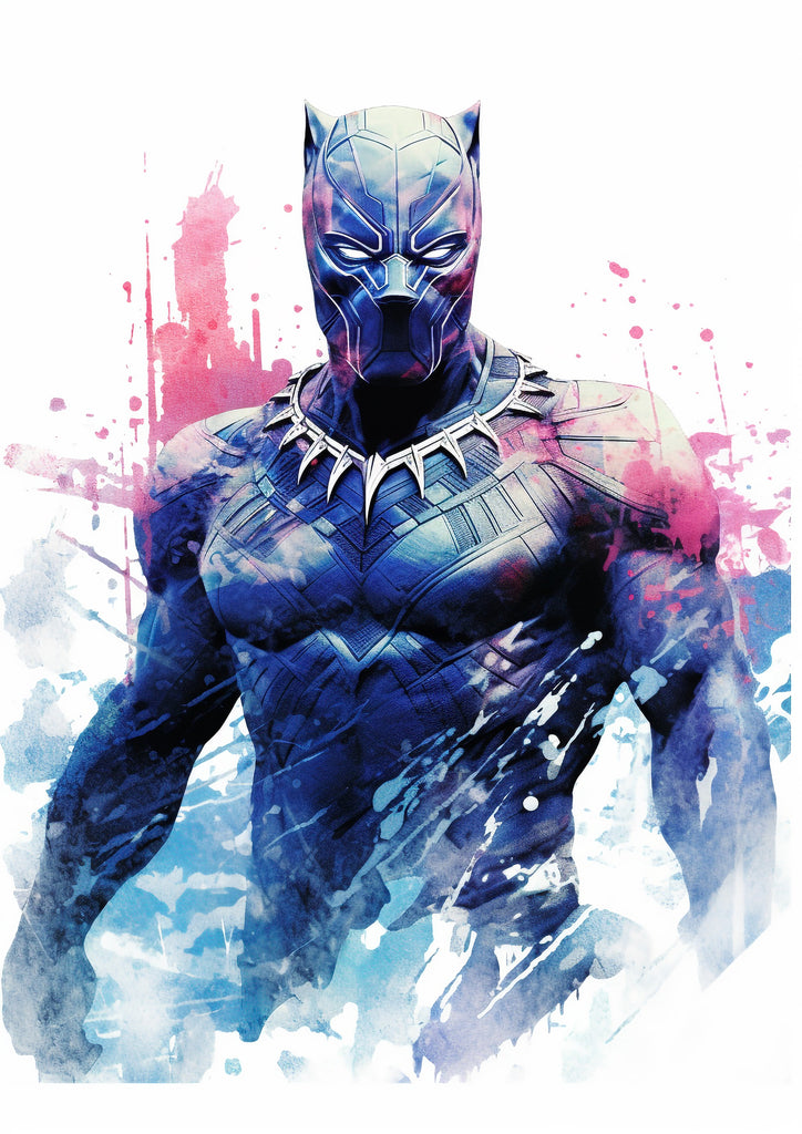 Premium Marvel Watercolor Black Panther A3 Size Posters