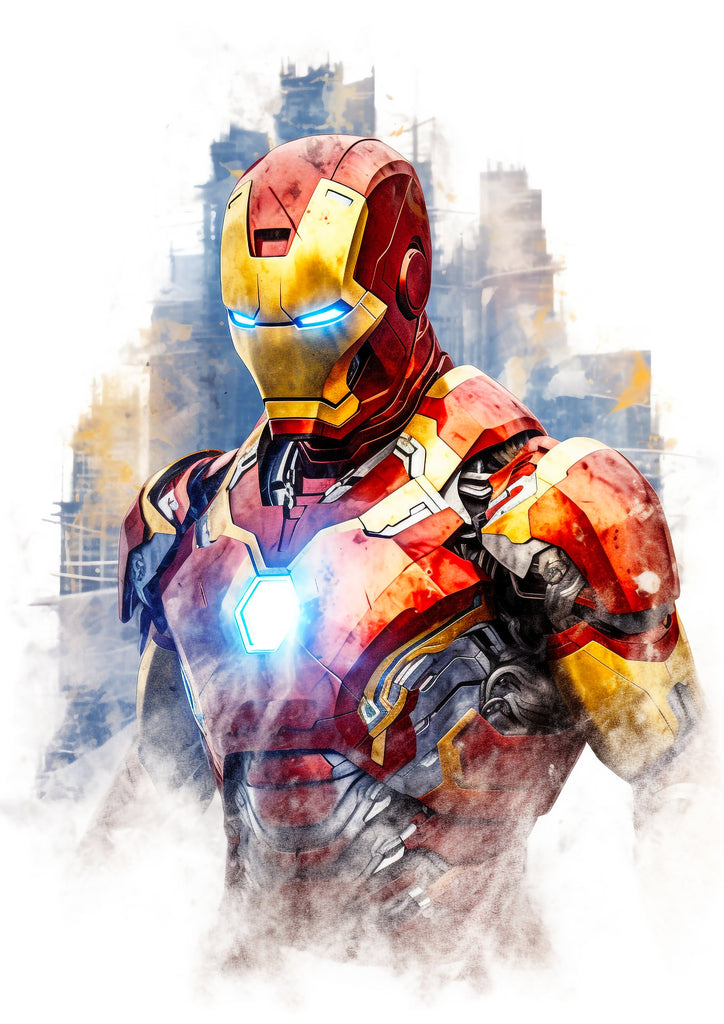 Premium Marvel Watercolor Iron Man A3 Size Posters