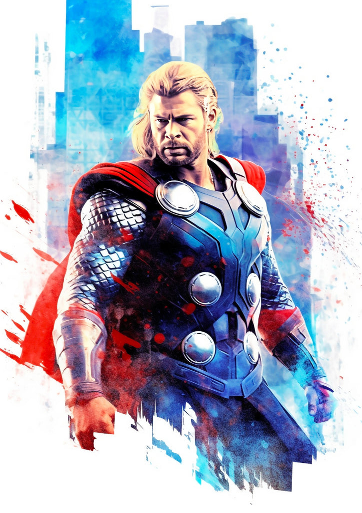 Premium Marvel Watercolor Thor A2 Size Posters