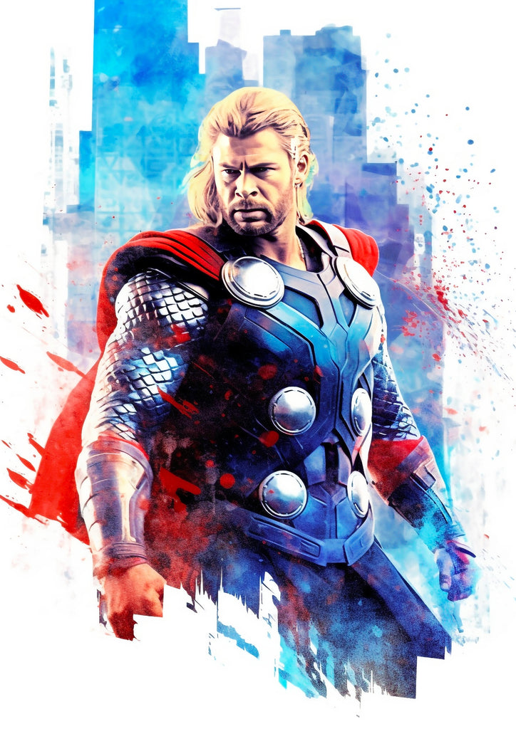 Premium Marvel Watercolor Thor A3 Size Posters