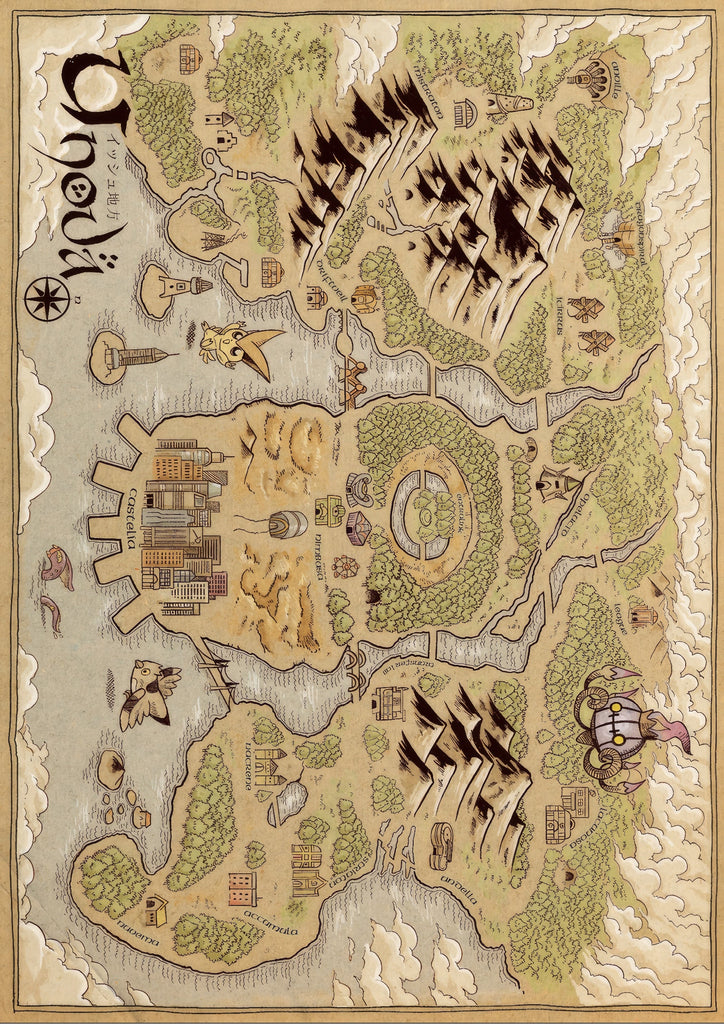 Premium Pokemon Region Map Unova A3 Size Posters