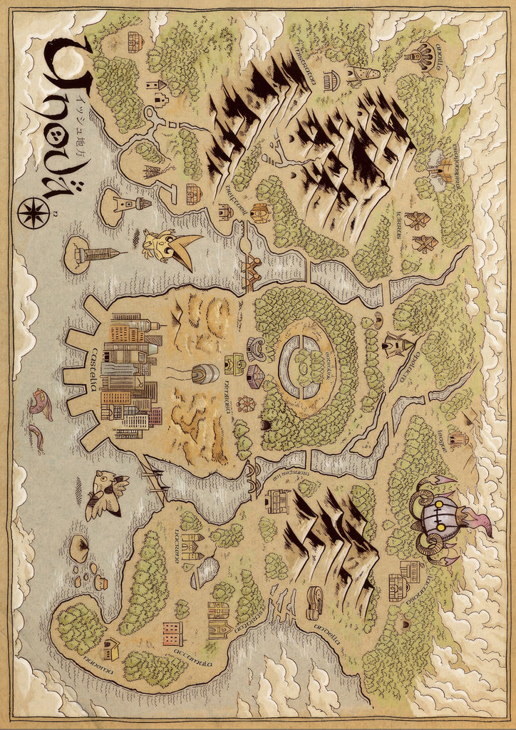 Premium Pokemon Region Map Unova A4 Size Posters