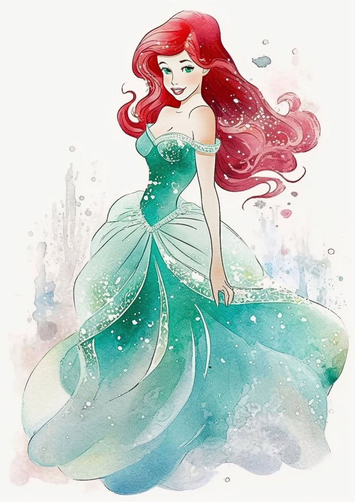 Premium Disney Princess Watercolour Ariel A2 Size Posters