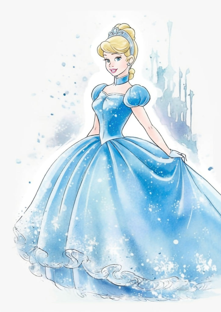 Premium Disney Princess Watercolour Cinderella A2 Size Posters