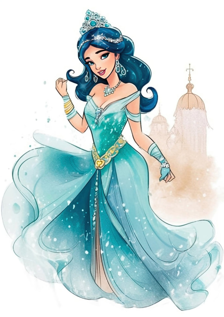 Premium Disney Princess Watercolour Jasmine A2 Size Posters